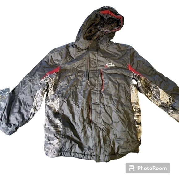 Mountain Xpedition Kids Boys Jacket Hooded Zipper Front Gray Size XL 14-16 - Picture 3 of 5